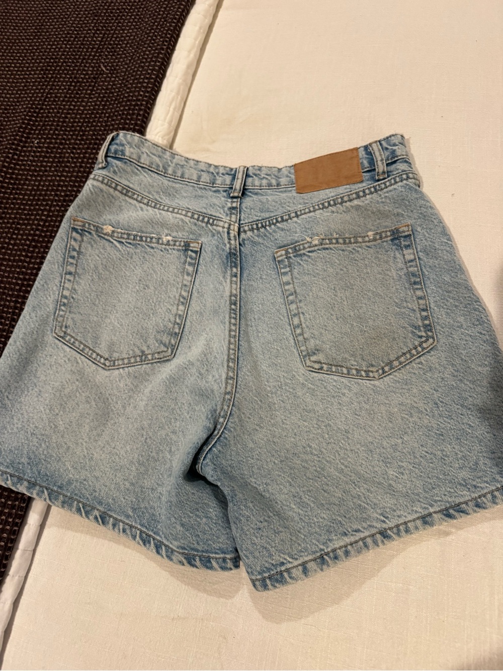 Zara Light Blue High-Rise Denim Shorts - Picture 3 of 3